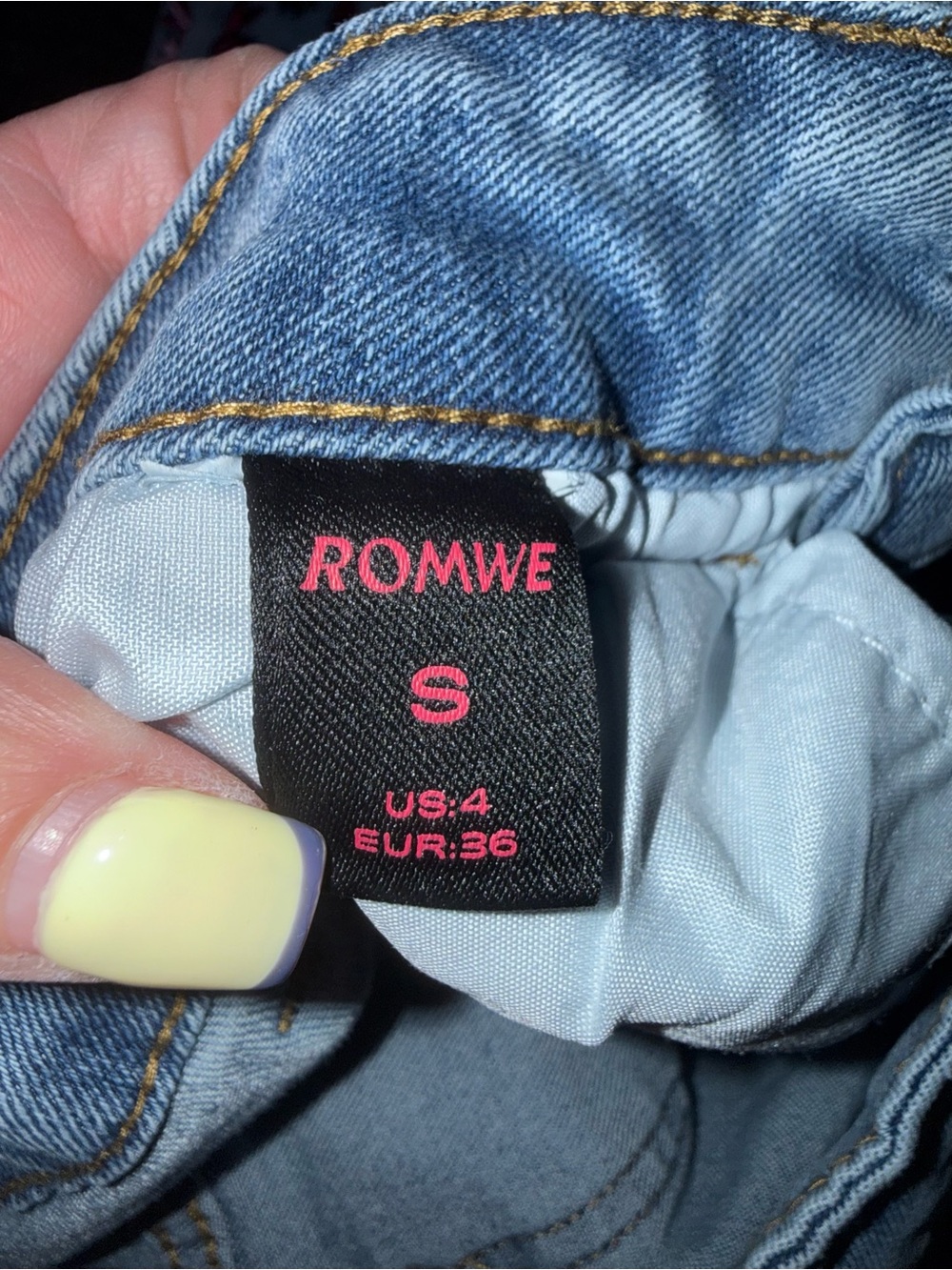 ROMWE Floral Embroidered Flare Jeans Size 4 Light Wash Boho Y2K Festival - Picture 12 of 12